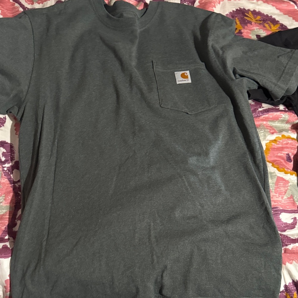 Carhartt Charcoal Crew Neck Tee with Pocket